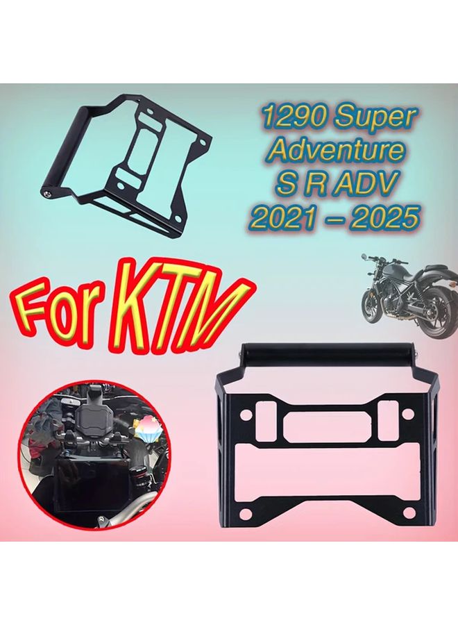 Black Aluminum Alloy Phone GPS Holder Bracket For KTM 1290 Super Adventure S R 2021 2025 - Image 1